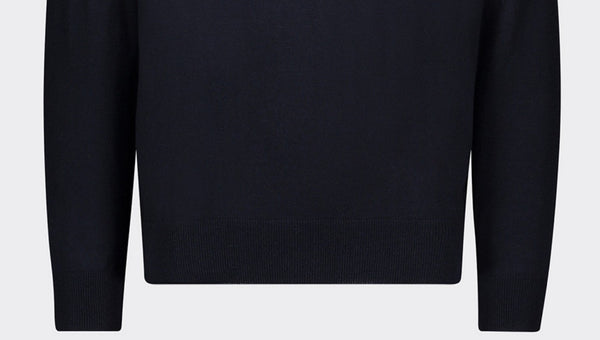Paul &amp; Shark 14311148-050 Half-zip Merino Wool Pullover with Embroidered Shark NAVY BLUE