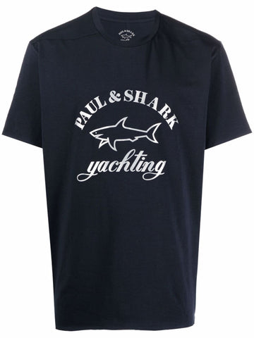 Paul &amp; Shark 11311628-013 Stretch cotton T-Shirt with NAVY BLUE reflex logo