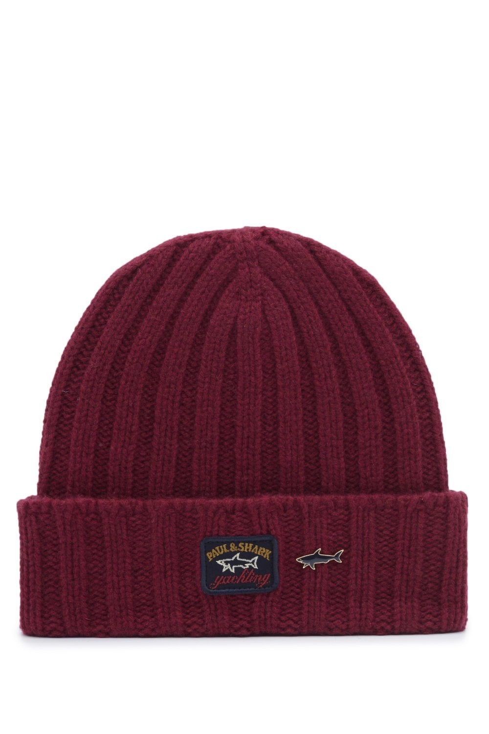 Paul & Shark 12317144-676 Berretto In Maglia a Coste Merino BORDEAUX