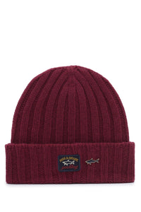 Paul & Shark 12317144-676 Berretto In Maglia a Coste Merino BORDEAUX