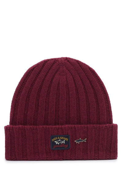 Paul & Shark 12317144-676 Berretto In Maglia a Coste Merino BORDEAUX