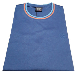 Paul & Shark 21411004-053 Solid Cotton T-Shirt piquè with  embroidered Paul&Shark Logo ROYAL Blue