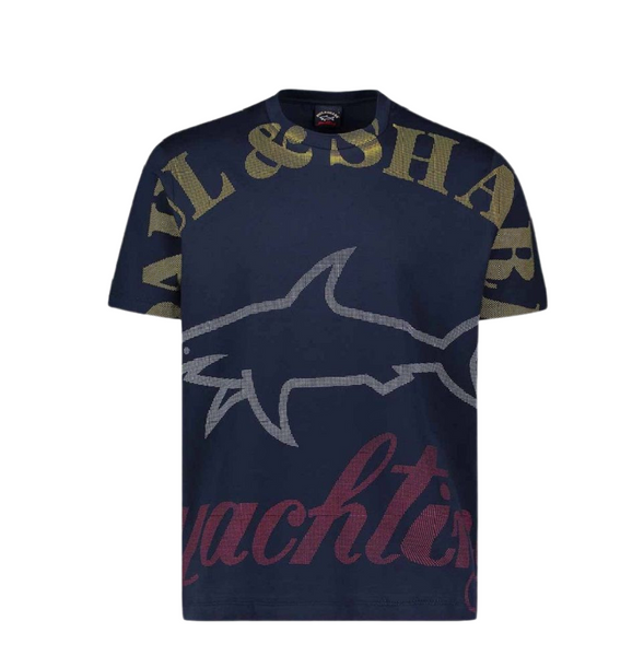 Paul & Shark 22411009-013 Organic cotton T-Shirt with mega Paul&Shark Logo BLU NAVY