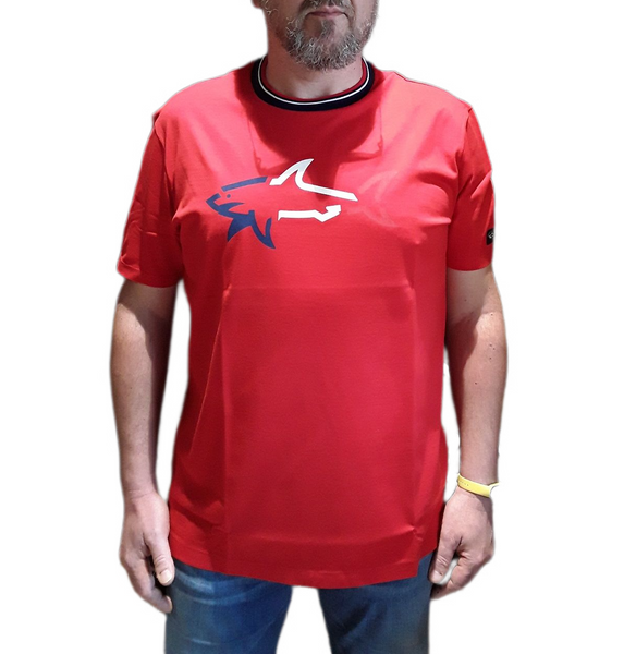 Paul &amp; Shark 22411054-577 The Big Shark T-Shirt RED