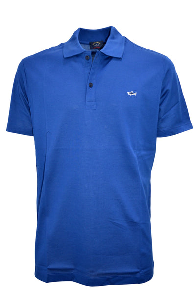 Paul & Shark COP1013-049 Polo in cotone piquè con Shark badge BLU Cobalto