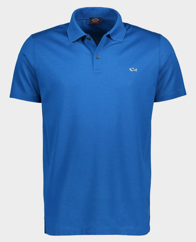 Paul &amp; Shark COP1013-049 Piqué Cotton Polo with Shark Badge Cobalt BLUE