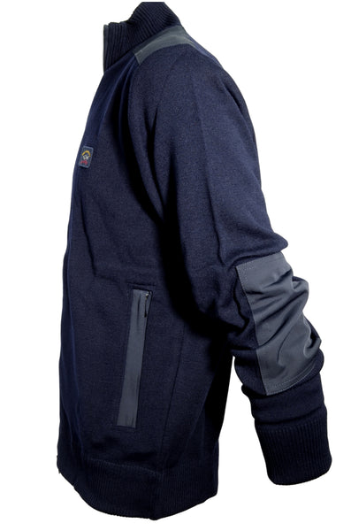 Paul &amp; Shark COP1029-050 Iconic Yatching Full ZIp Water-repellent Cardigan NAVY BLUE