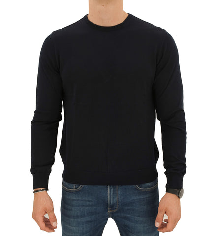 Paul & Shark COP1047-050 Pullover Girocollo Lana Merino Extrafine Pettinato Blu navy