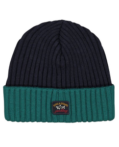 Paul &amp; Shark COP1054-412 Wool Ribbed Hat BLUE/GREEN