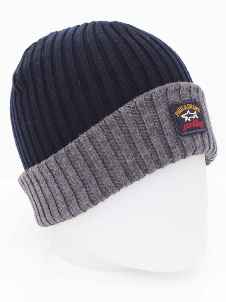Paul & Shark COP1054-413 Berretto a Costa Inglese Bicolore Idrorepellente BLU GREY