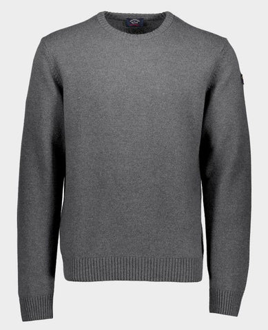 Paul &amp; Shark COP1061-451 Shetland Gray Melange Crew Neck Pullover