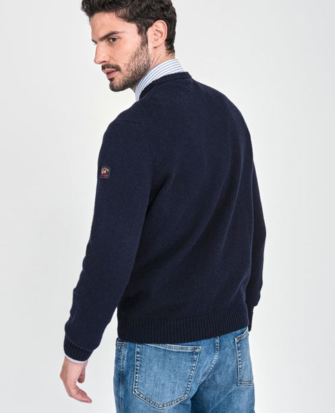 Paul &amp; Shark COP1061-752 NAVY BLUE Shetland Crew Neck Pullover