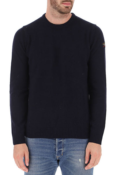 Paul &amp; Shark COP1061-752 NAVY BLUE Shetland Crew Neck Pullover