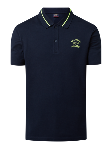 Paul &amp; Shark 22411205-013 Contrast Fluo Polo SS NAVY BLUE