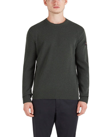 Paul & Shark COP1061-248 Crewneck Pullover in Shetland Wool Military Green