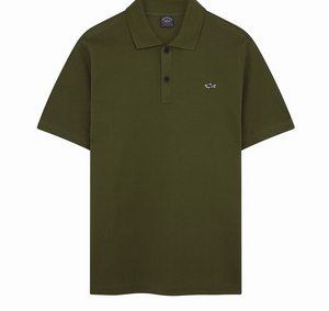 Paul & Shark COP1013-132 Polo Short Sleeve Piquet Cotton Military Green