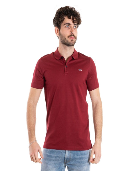 Paul & Shark COP1013-142 Polo Short Sleeve Piquet Cotton BORDEAUX