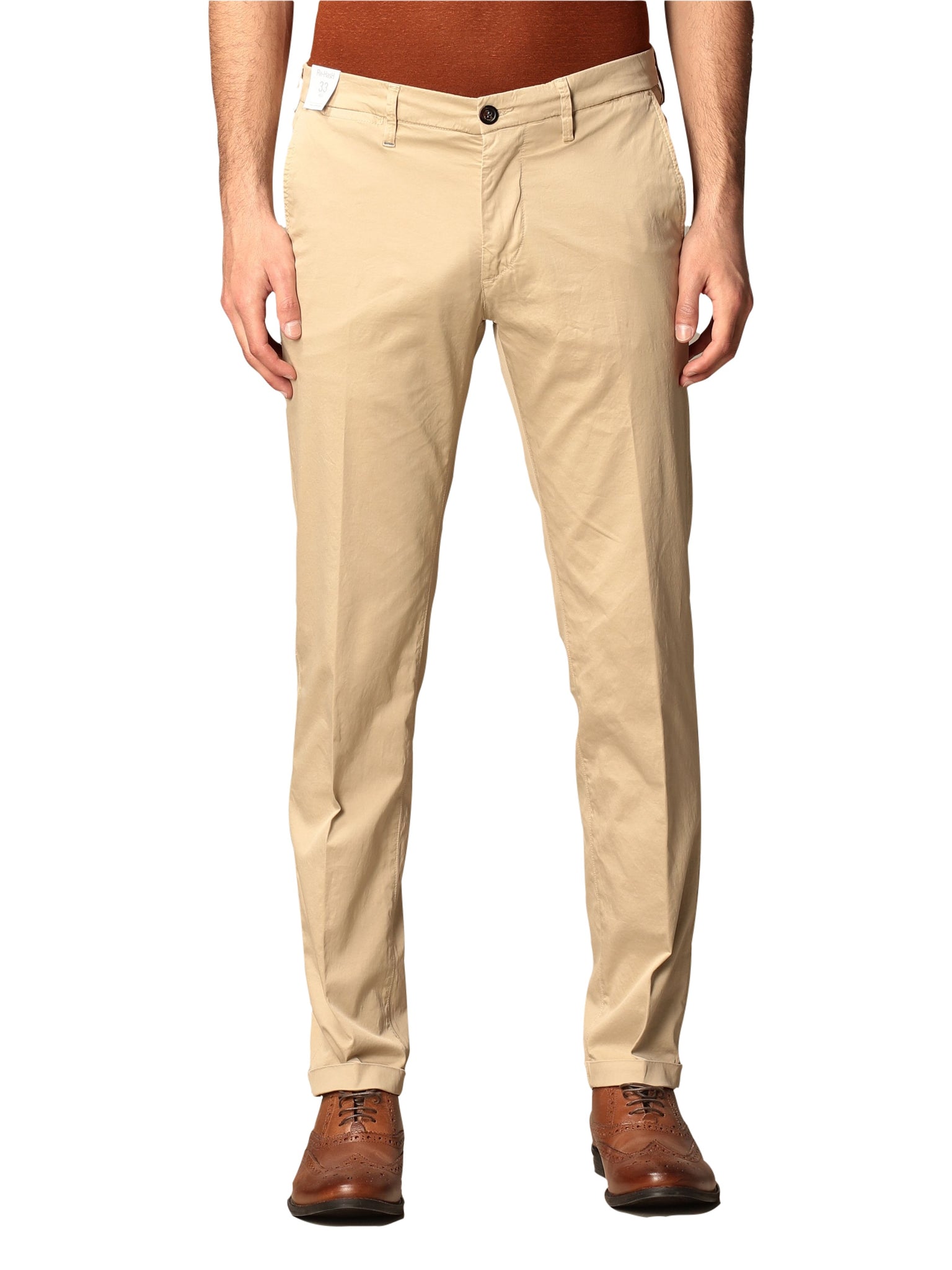 Re-Hash P249-2389-2145 Mucha Summer Cotton Slim Trousers BEIGE Khaki