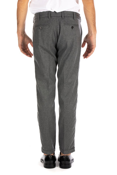 Re-Hash P249CG-3302 Pantalone Slim Tasca America Effetto Wool MELANGE GREY (grigio)