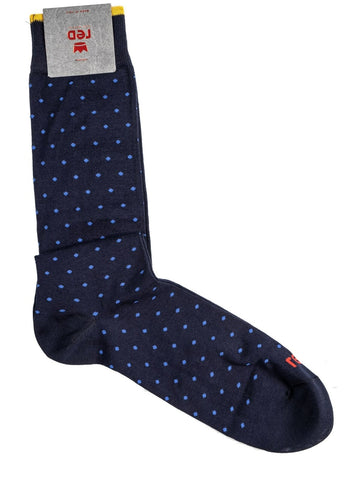 Red Sox Appeal 64766G-V2394 Long Socks Man Fantasy Polka Dots Royal Blue Vega cotton