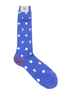 Red Sox Appeal 64800G-V0057 Men's Long Socks Owl Pattern Royal Blue cotton