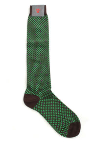 Red Sox Appeal 64810G-V4012 Men's Long Socks Braided Pattern Brown Green cotton