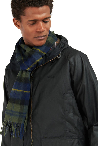 Barbour USC0002-TN28 Merino Cashmere Tartan Scarf OLIVE NIGHT