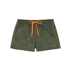 SUN68 H19104-19 Swim Short Water Print Men's Sea Boxer Military Green