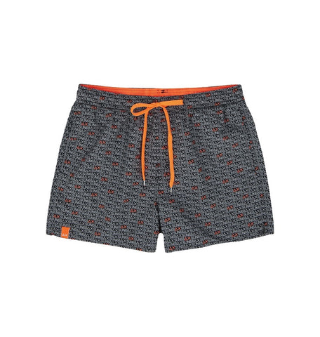 SUN68 H19109-11 Swim Short Logo Fluo Boxer Mare Uomo Fantasia Fluo Black