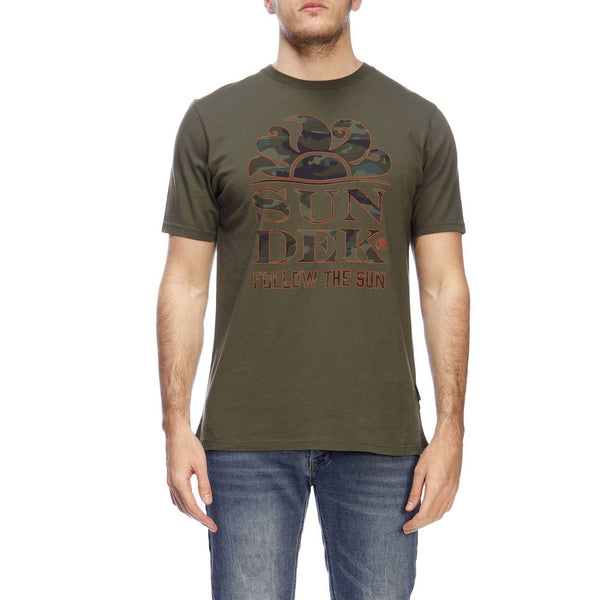 Sundek M026TEJ7853-004 Logo Follow The Sun T-Shirt SS Military GREEN