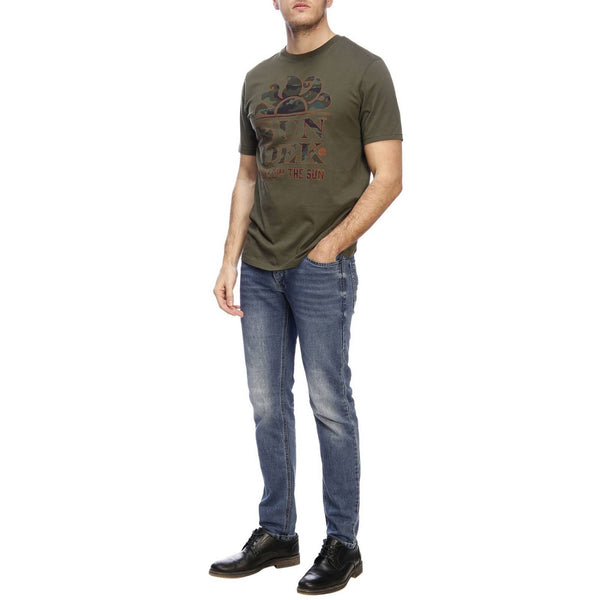 Sundek M026TEJ7853-004 Logo Follow The Sun T-Shirt SS Military GREEN