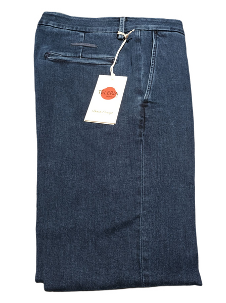 TELERIA ZED - BOB DCR-F243 Pantalone Denim Slim Uomo BLU NAVY