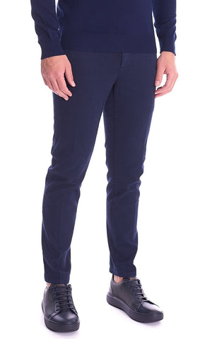 TELERIA ZED - BOB GR880 Pantalone Slim Uomo BLU NAVY