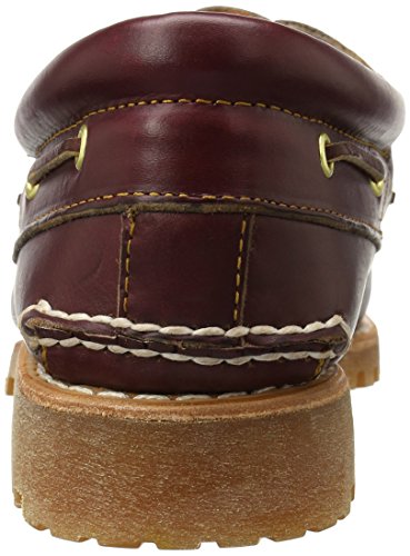 Timberland TB030003-648 Authentic Icon Handsewn Boat Shoe BURGUNDY BrownFull Grain 3eye