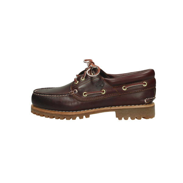 Timberland TB030003-648 Authentic Icon Handsewn Boat Shoe BURGUNDY BrownFull Grain 3eye