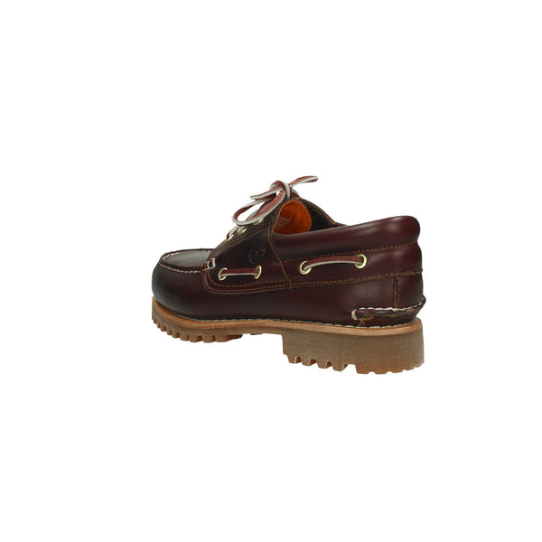 Timberland TB030003-648 Authentic Icon Handsewn Boat Shoe BURGUNDY BrownFull Grain 3eye