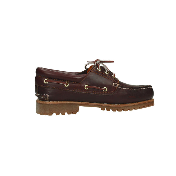 Timberland TB030003-648 Authentic Icon Handsewn Boat Shoe BURGUNDY BrownFull Grain 3eye