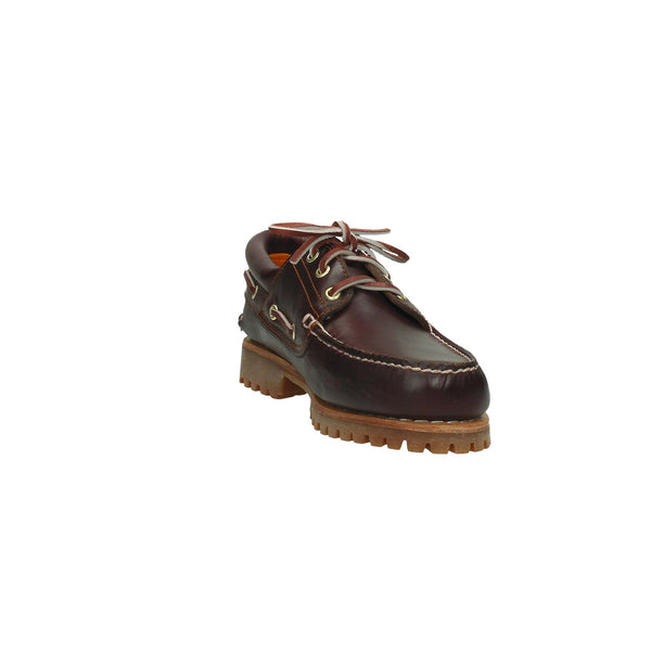 Timberland TB030003-648 Authentic Icon Handsewn Boat Shoe BURGUNDY BrownFull Grain 3eye