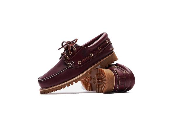 Timberland TB030003-648 Authentic Icon Handsewn Boat Shoe BURGUNDY BrownFull Grain 3eye