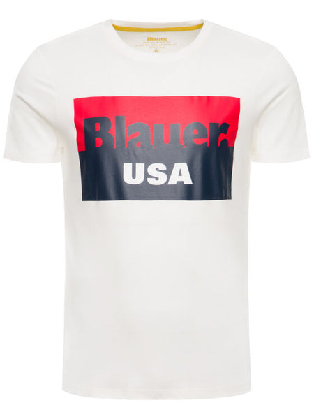 BLAUER 19WBLUH02234-05568 T-Shirt Logo Girocollo WHITE