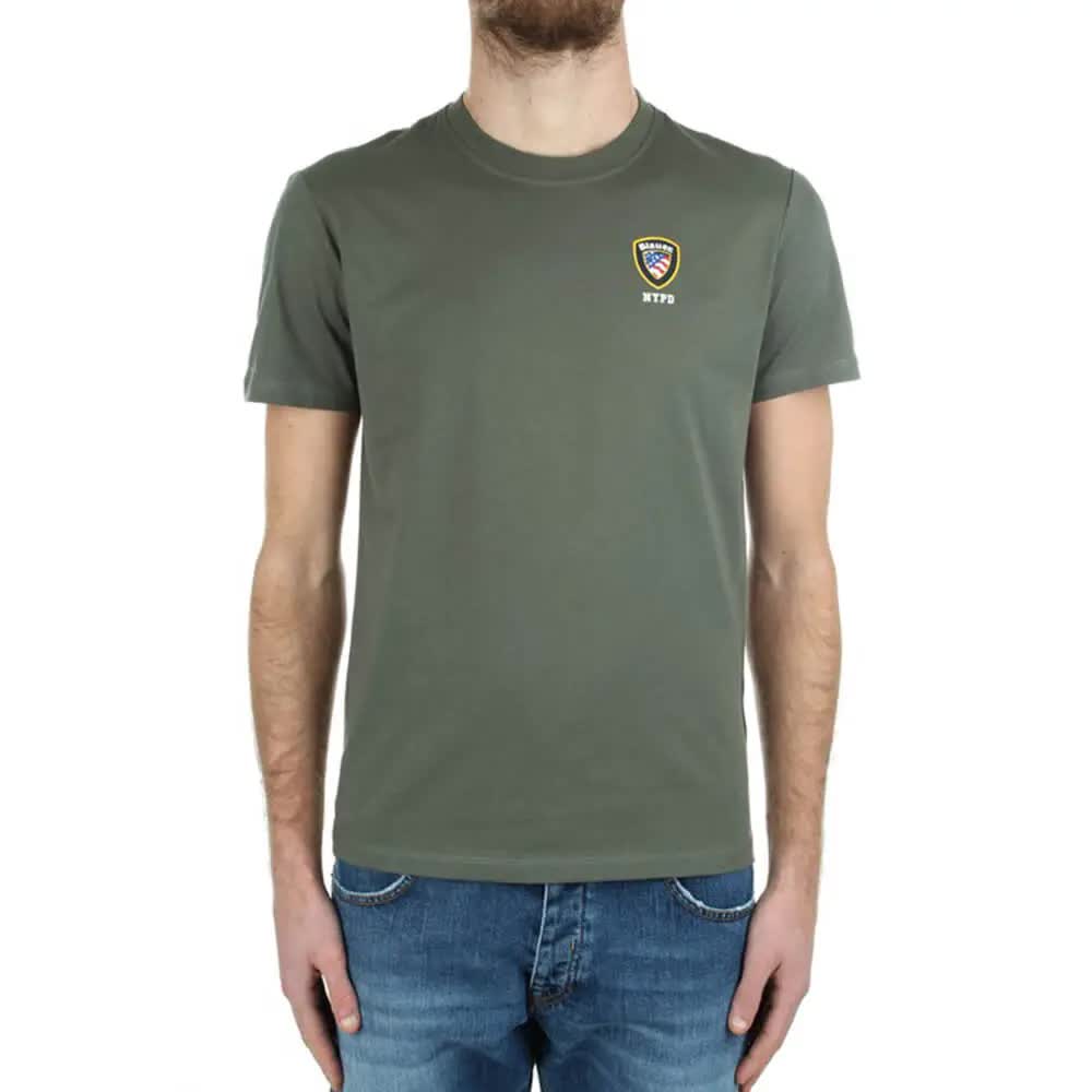 BLAUER 20SBLUH2176-004547 T-Shirt Cadet Logo Crewneck MILITARY GREEN