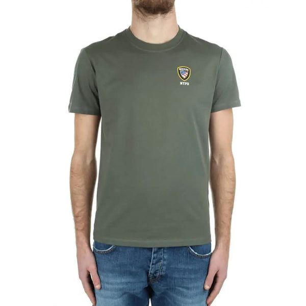 BLAUER 20SBLUH2176-004547 T-Shirt Cadet Logo Crewneck MILITARY GREEN