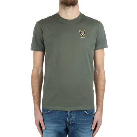 BLAUER 20SBLUH2176-004547 T-Shirt Cadetto Logo Girocollo MILITARY GREEN