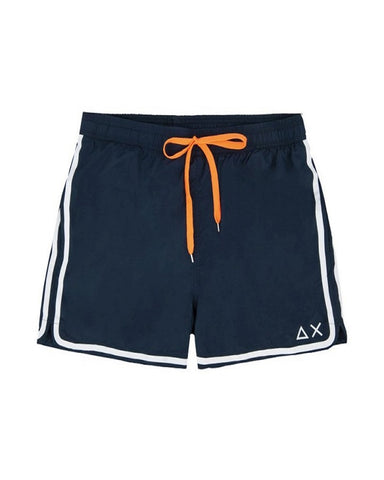 SUN68 H19103-07 Swim Short Side Band Boxer Mare Uomo Navy Blue