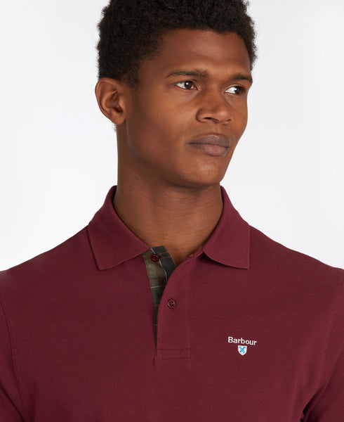 Barbour MML0012-RE53 Polo Piquet Tartan Manica Corta BORDEAUX