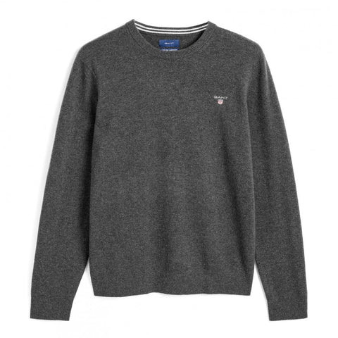 GANT 86211-095 Superfine Lambswool Pullover Girocollo Antracit Melange GREY