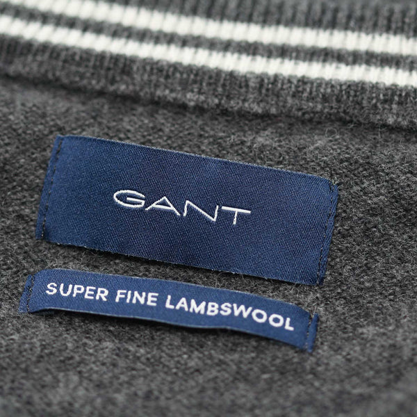GANT 86211-095 Superfine Lambswool Crewneck Pullover Anthracit Melange GRAY