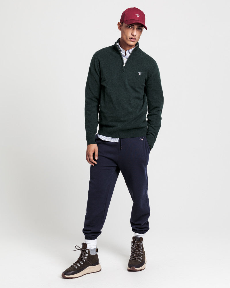 GANT 86213-374 Superfine Lambswool Half Zip Pullover Mezza Zip Dark GREEN