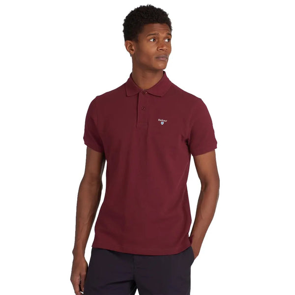 Barbour MML0012-RE53 Polo Piquet Tartan Manica Corta BORDEAUX