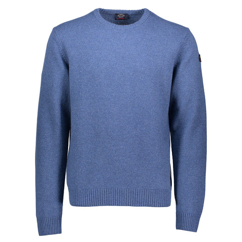 Paul & Shark COP1061-740 Crewneck Pullover Shetland Wool ROYAL Blue